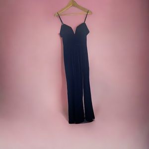 Evening gown, navy blue